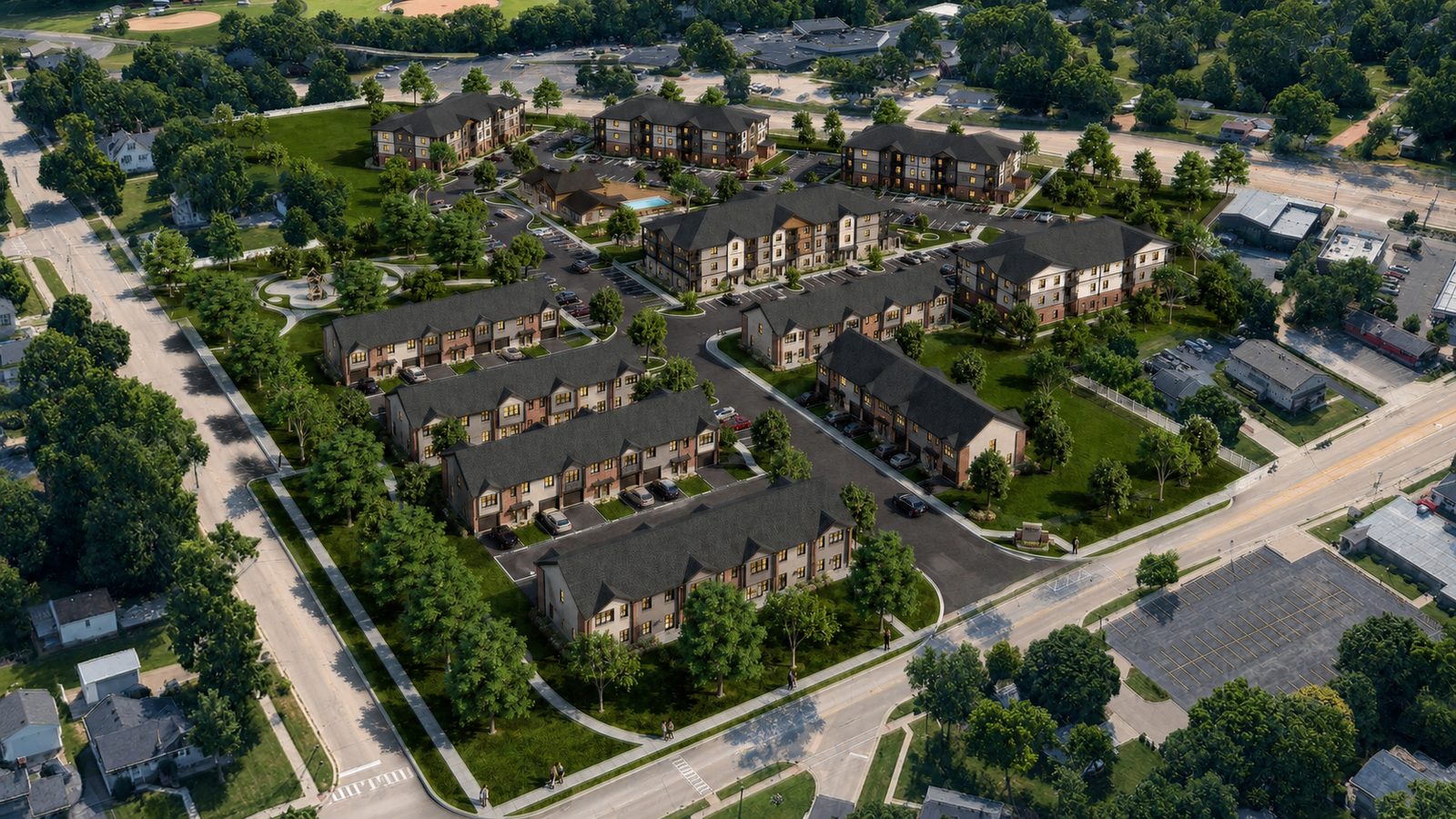 Traughber Estates aerial community overview